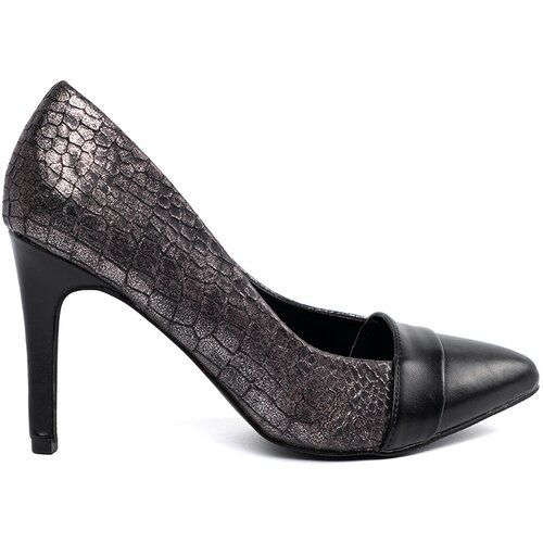 GOODIN Black pumps with a snake pattern Slike