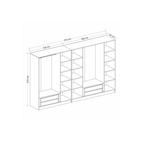 Hanah home Kale 6666 Ormar, 315x190x52cm, Bijeli Slike