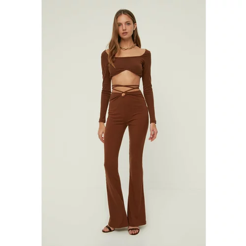 Trendyol Brown Knitted Trousers