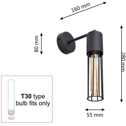  Zidna lampa MELODY 1xE27/15W/230V crna Slike