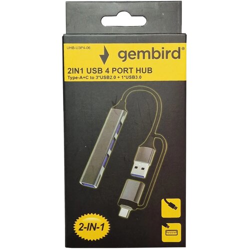 Gembird UHB-U3P4-06 Hub Tip-A+C 3xUSB2.0 USB3.0 Aluminijumski Cene