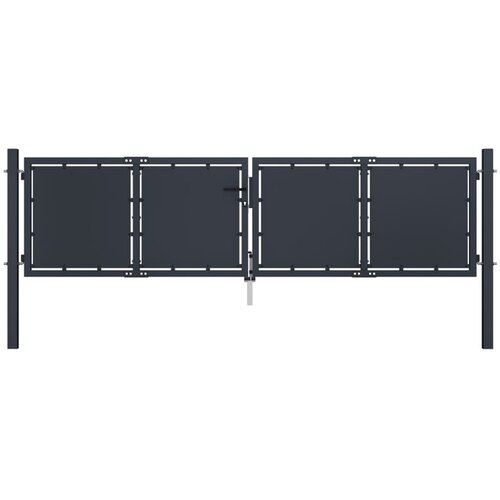  Vrtna vrata čelična 300 x 100 cm antracit Slike