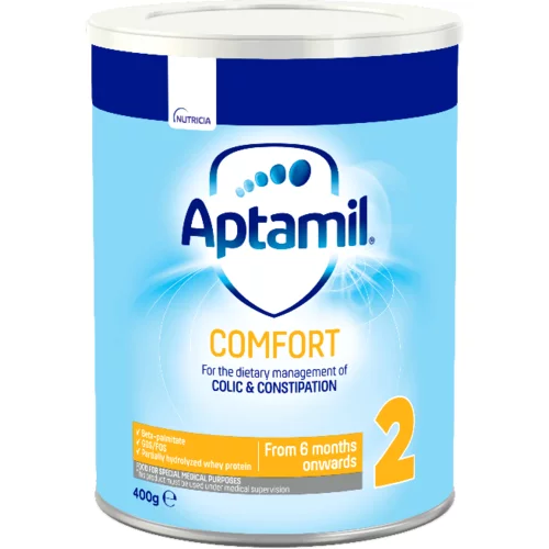 Aptamil Comfort 2, nadaljevalna formula za prehransko uravnavanje krčev in zaprtja pri dojenčkih