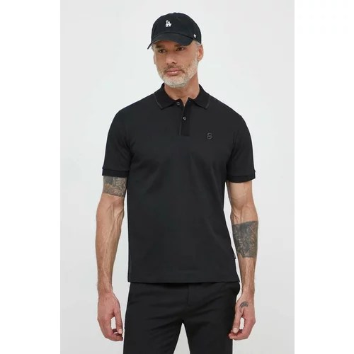 Boss Pamučna polo majica boja: crna, bez uzorka