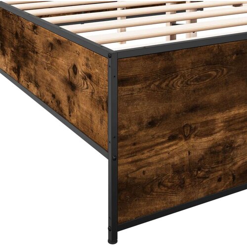 VidaXL Okvir za krevet boja hrasta 120x190cm konstruirano drvo i metal Slike