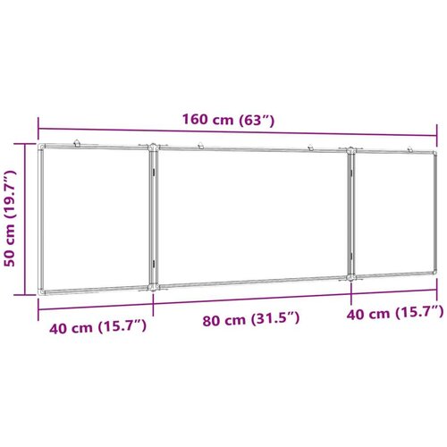  Magnetna bijela ploča sklopiva 160 x 50 x 1 7 cm aluminijska Slike