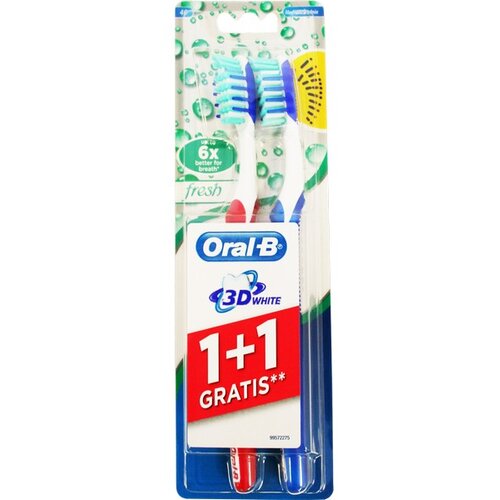 Oral-b ORAL B Komplet četkica za zube 3D White fresh med, 2 komada, Bele Cene