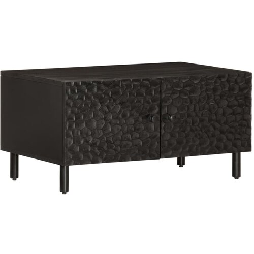 Furnova Klubska mizica črna 80x50x40 cm trden mangov les, (21914222) Slike