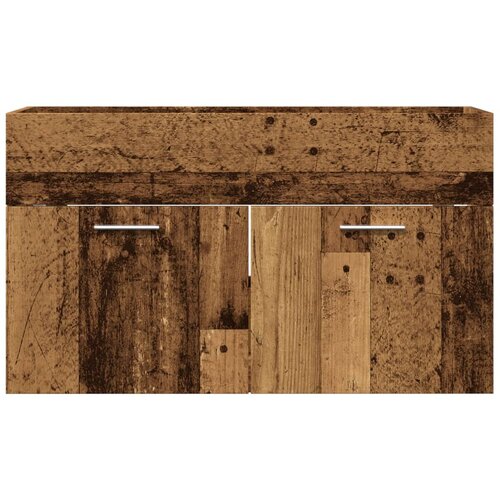  Kupaonski ormarić za umivaonik staro drvo konstruirano drvo Smeđa 90 x 38.5 x 46 cm Slike