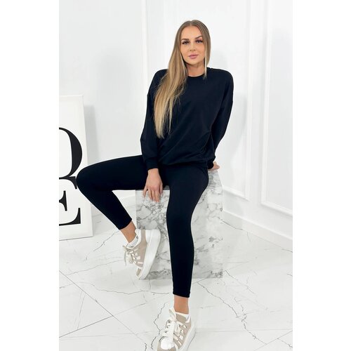 Kesi Set of cotton sweatshirt + leggings black Slike