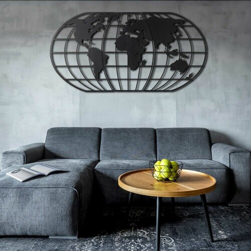 Wallity zidna dekoracija world map globe black Slike