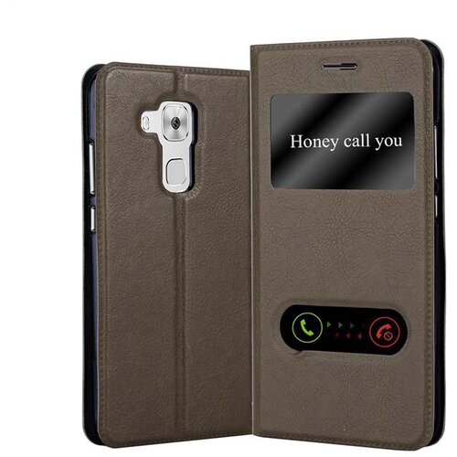 Cadorabo Ohi&scaron;je, združljivo z Huawei NOVA PLUS v kamnito rjava - Za&scaron;čitni ovitek z magnetnim zapiranjem, stoječo funkcijo in 2 okencema za gledanje, (20551910) Cene