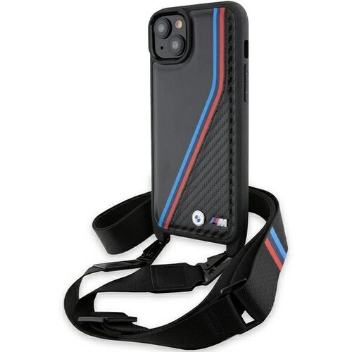 BMW OVITEK M EDITION CARBON TRICOLOR LINES & STRAP CASE ZA IPHONE 15/14/13 ČRN, (21897398) Cene