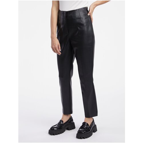 Orsay Black Leatherette Pants - Ladies Cene