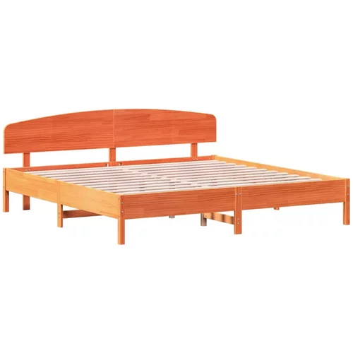 vidaXL Okvir kreveta s uzglavljem voštano smeđi 200x200 cm od borovine
