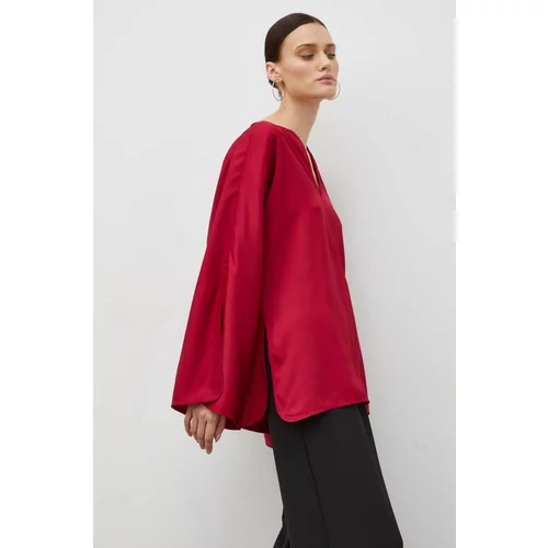 By Malene Birger Bluza za žene, boja: crvena, bez uzorka