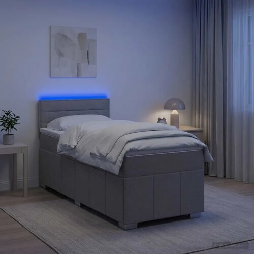  Boxspring krevet s madracem Svjetlosiva 90 x 200 cm Tkanina - Svjetlosiva 90 x 200 cm Dizajn linija Cijene
