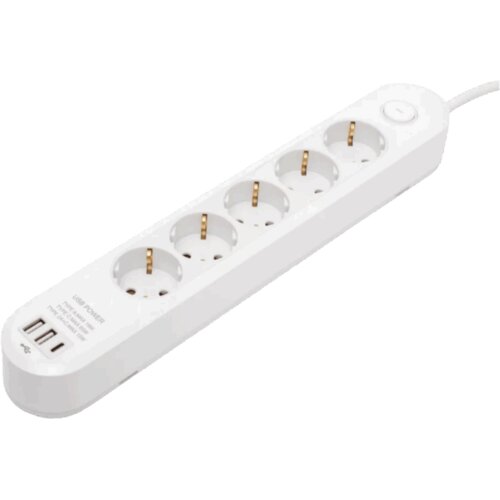 Home Produžni kabl, 5 utičnica, 1.5mm&sup2;, USB, 3 met. &ndash; NV5K3USBC Cijene