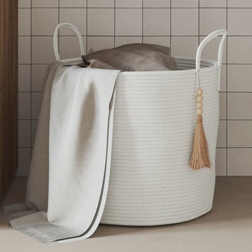 VidaXL Ko&amp;scaron;ara za pohranu bijela &amp;Oslash;40x35 cm pamučna - Bijela Slike