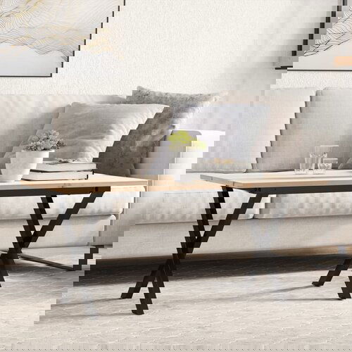 vidaXL Stolić za kavu X-oblika 100x50x45cm borovina i lijevano željezo Cijene