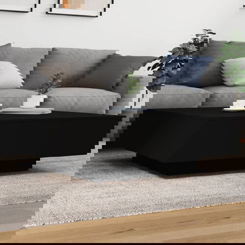  The Living Store Klubska mizica z LED lučmi črna 100x100x31 cm - Klubska Mizica, (21457055) Slike