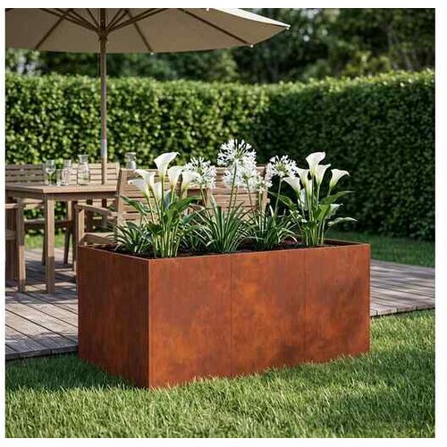 vidaXL Vrtna saksija Rđa 120 x 80 x 60 cm Otporni čelik - Otporni čelik 120 x 80 x 60 cm Cijene