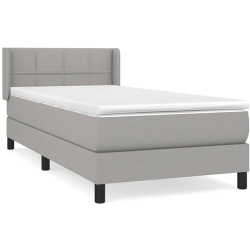 Maison Chic Box spring postelja - Vzmetna postelja z vzmetnico svetlo siva 90x190 cm blago SL13877, (21900288) Slike