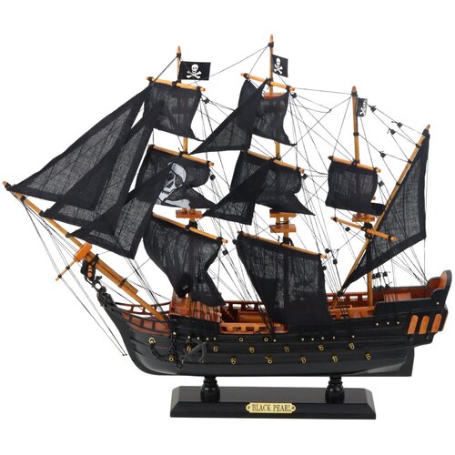 Lean Toys Zbirateljski model dekorativne jadrnice Črni biser 49x43cm Slike