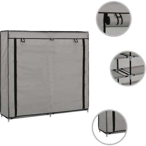 Maison Chic Omarica za obutev - Kopa za čevlje s pokrivalom blago 115x28x110 cm siva, (21777415) Slike