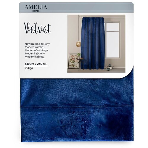 Restilo Plava bar&amp;scaron;unasta zavjesa AmeliaHome Velvety Royal, 245 x 140 cm Slike