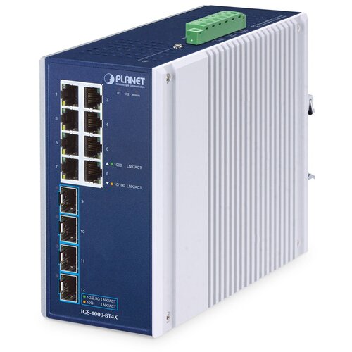  PLANET IP30 Industrial 8-Port Unmanaged Gigabit Ethernet (10 /100 /1000) Aluminium, Blue Cijene