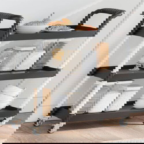 vidaXL 3-nadstropni voziček črn 77x34x72 cm aluminij Cene