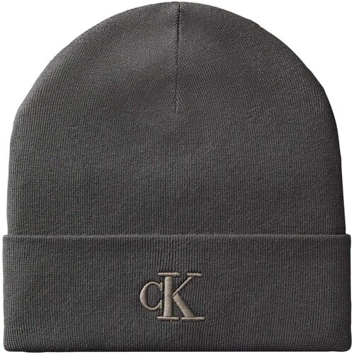 Calvin Klein Jeans Kape Ck Fine Rib Beanie Siva Slike