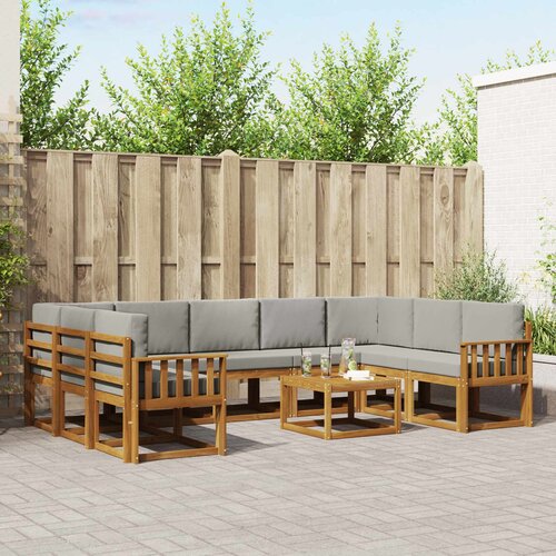  Set vanjskih sofa 10 kom. Prirodna i svijetlo siva Cene
