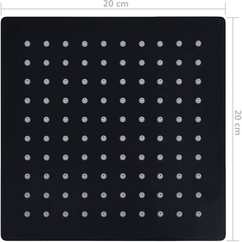  Glava za tu&amp;scaron; od nehrđajućeg čelika 20 x 20 cm četvrtasta crna Slike