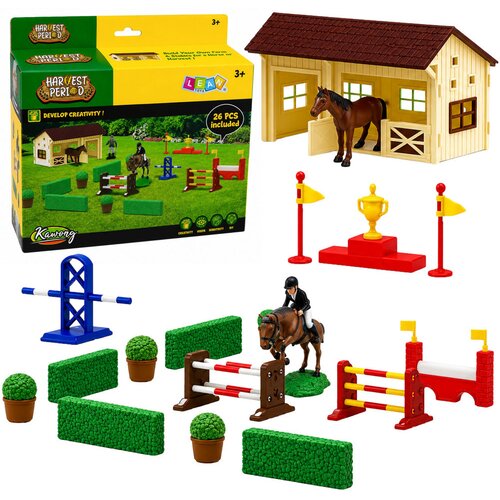  Set Farm Horse Stud Obstacle Course Stable Horses Figures 26 pcs. Cene
