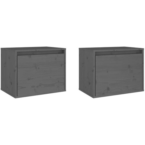 vidaXL Stenska omarica 2 kosa siva 40x30x50 cm trdna borovina, (20740541) Cene