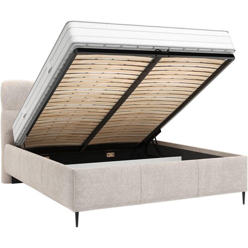 Boxxx OBLAZINJENA POSTELJA 140 cm x 200 cm , tekstil bež Slike