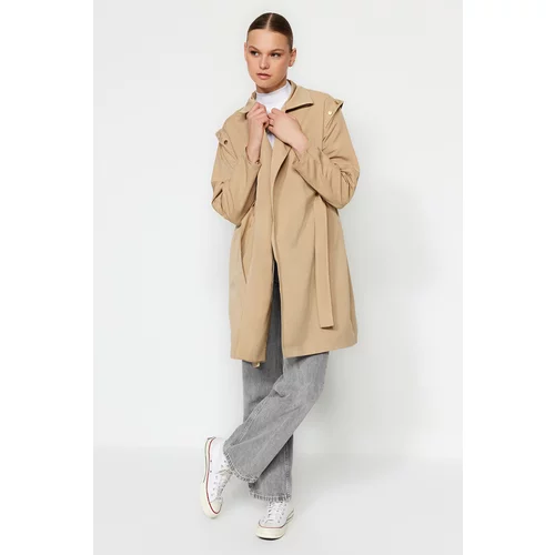 Trendyol Limited Edition Beige Belted Water-Repellent Trench Coat