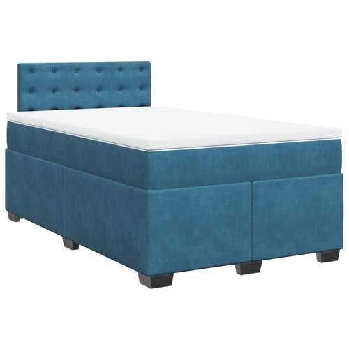 vidaXL Box spring postelja z vzmetnico temno modra 120x200 cm žamet, (21305736) Cene