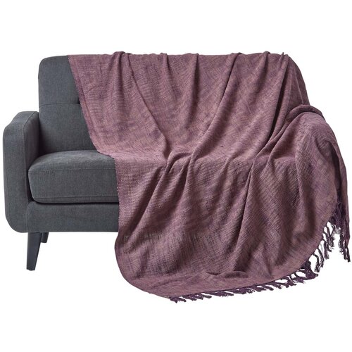HOMESCAPES Bombažna odeja Nirvana Slub Mauve, 150x200 cm, (20750043) Slike