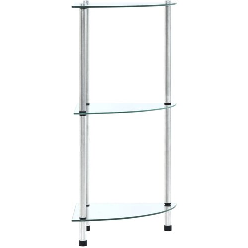 vidaXL Police s 3 razine prozirne 30 x 30 x 67 cm od kaljenog stakla Cijene
