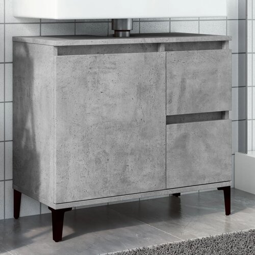 VidaXL Ormarić za umivaonik boja betona 65x33x60 cm konstruiranog drva Slike