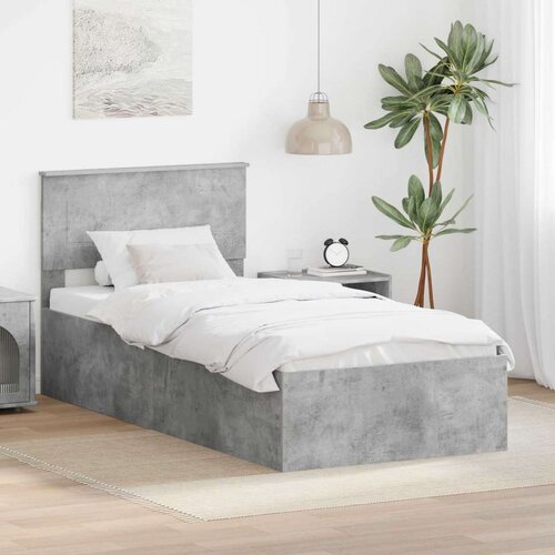  Okvir za krevet s uzglavljem Betonski sivi 100 x 200 cm - Beton siva 100 x 200 cm Cijene