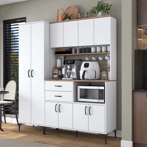 Hanah home JE270 vi&scaron;enamenski ormarić 180 &times; 204,2 &times; 45 cm, bela/orah Cene