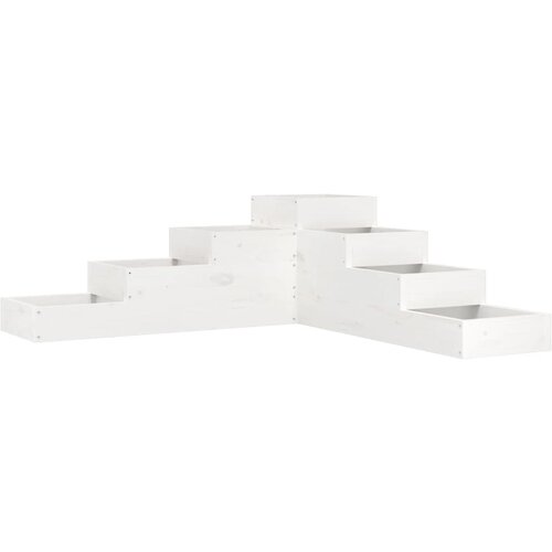 VidaXL Vrtna korita s 4 nadstropji 106x104,5x36 cm bela trdna borovina, (20981732) Slike