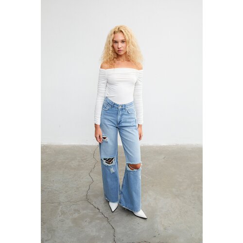 VATKALI Distressed wide leg jeans Slike