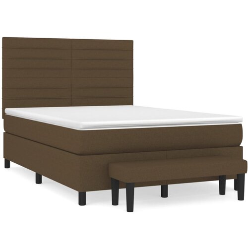 Maison Chic Box spring postelja - Vzmetna postelja z vzmetnico temno rjava 140x200 cm blago SL2192, (21910140) Slike