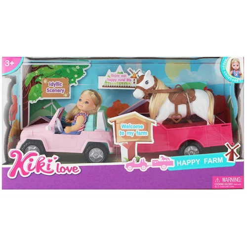 Masen Toys mala punčka s avtomobilom in konjičkom 864082