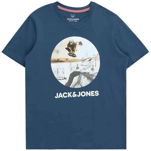Jack & Jones Majica 'NAVIN' morsko plava / čokolada / tamo siva / bijela